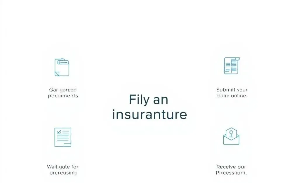Flowchart showing step-by-step process of filing an insurance claim