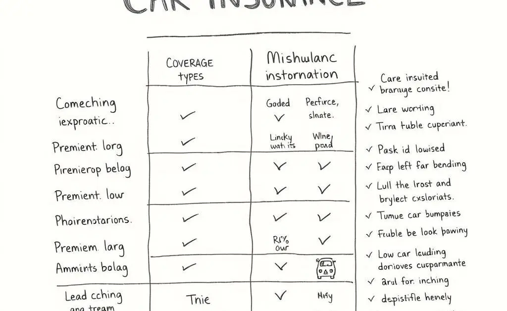 Comparison chart of car insurance options