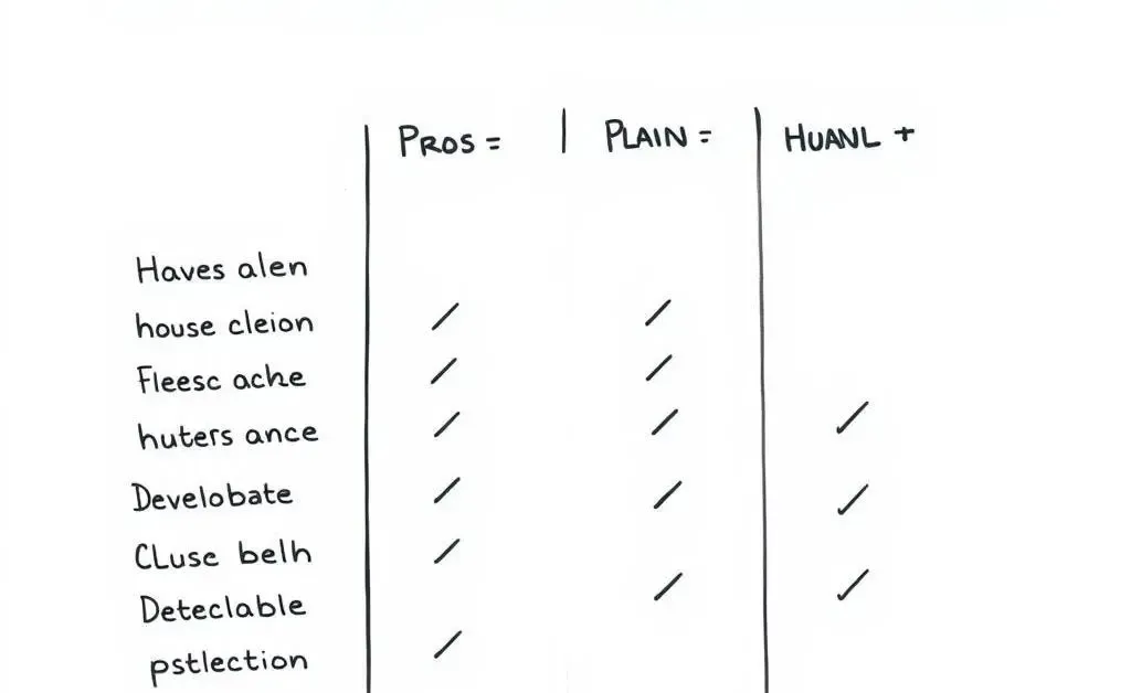 A comparison chart of different health insurance plans.