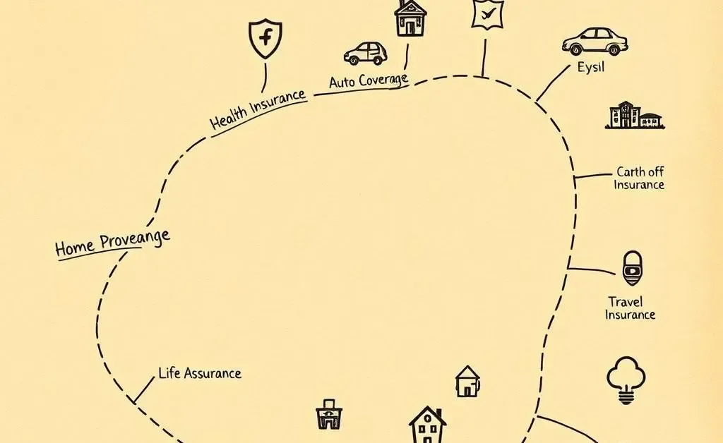 A roadmap illustrating various insurance coverages.