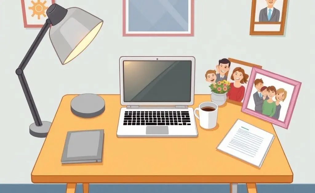 A tidy insurance work desk setup