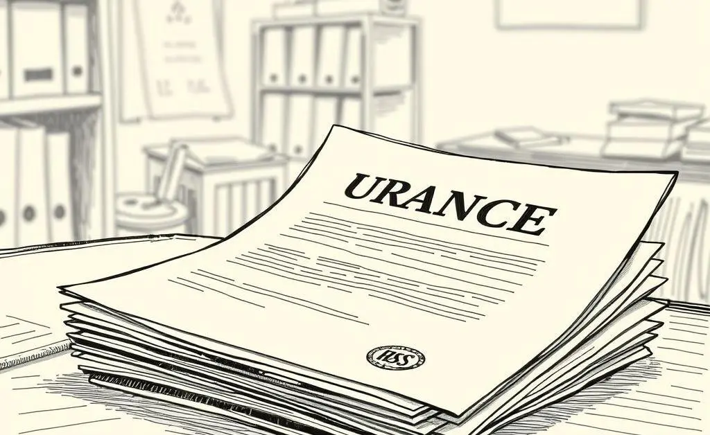 A stack of insurance documents on a desk