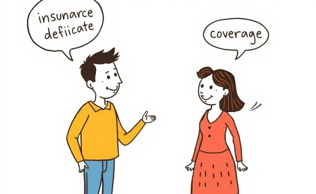 Two people in conversation, discussing insurance terms