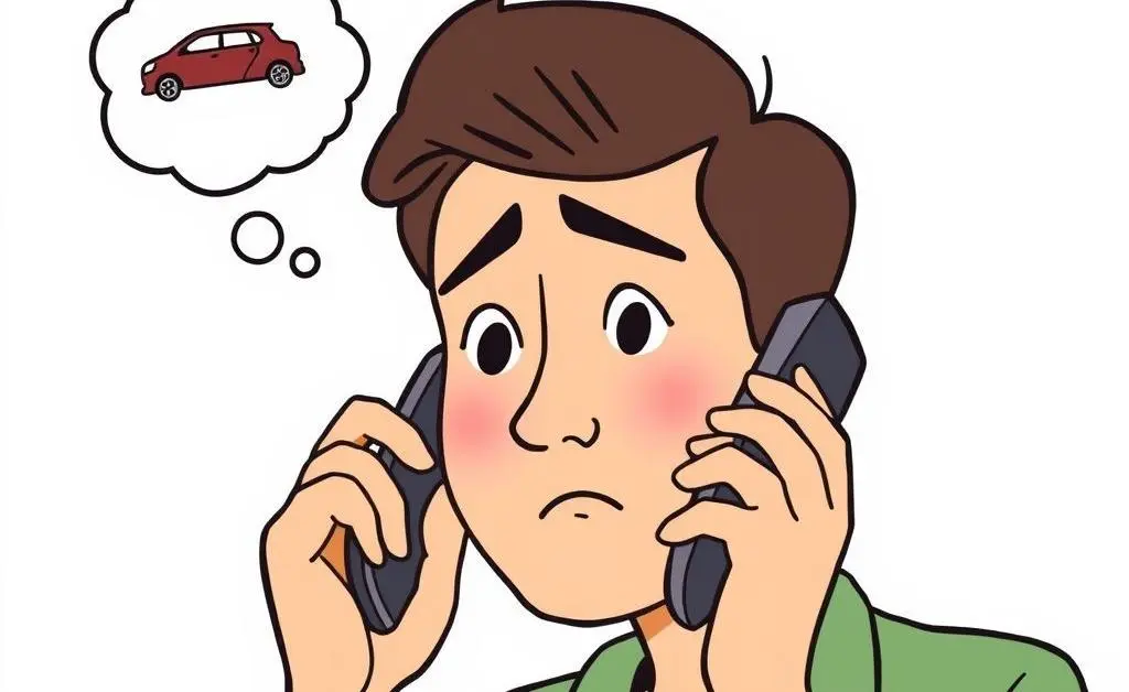 Illustration of a person on the phone, confused about their insurance.