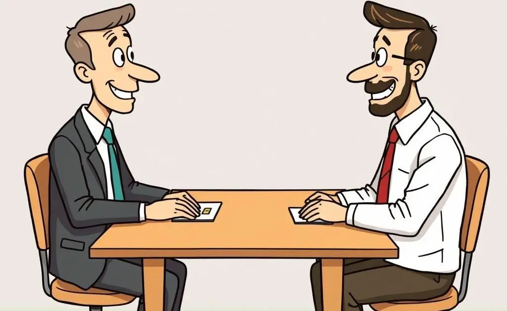 Friendly discussion between an insurance agent and a customer.
