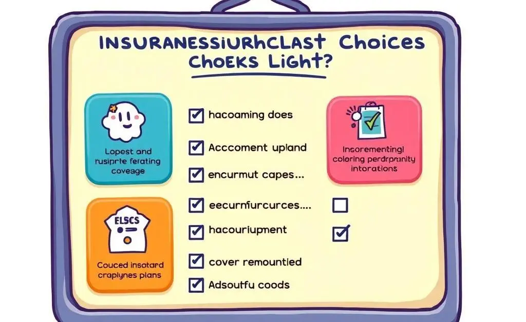 A checklist depicting different insurance compensation options