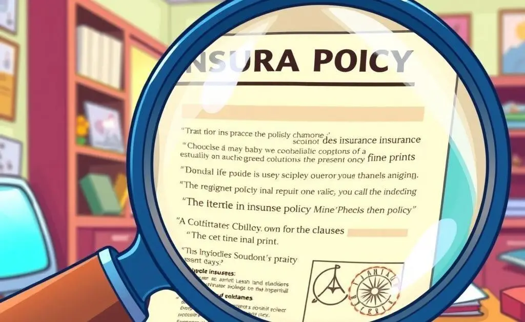 Details of an insurance policy highlighted