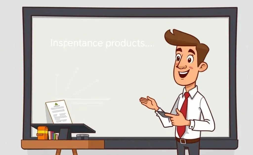 Professional presenting insurance products.