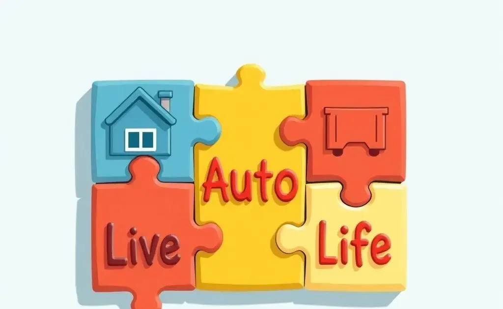 Puzzle pieces labeled 'Home', 'Auto', and 'Life'
