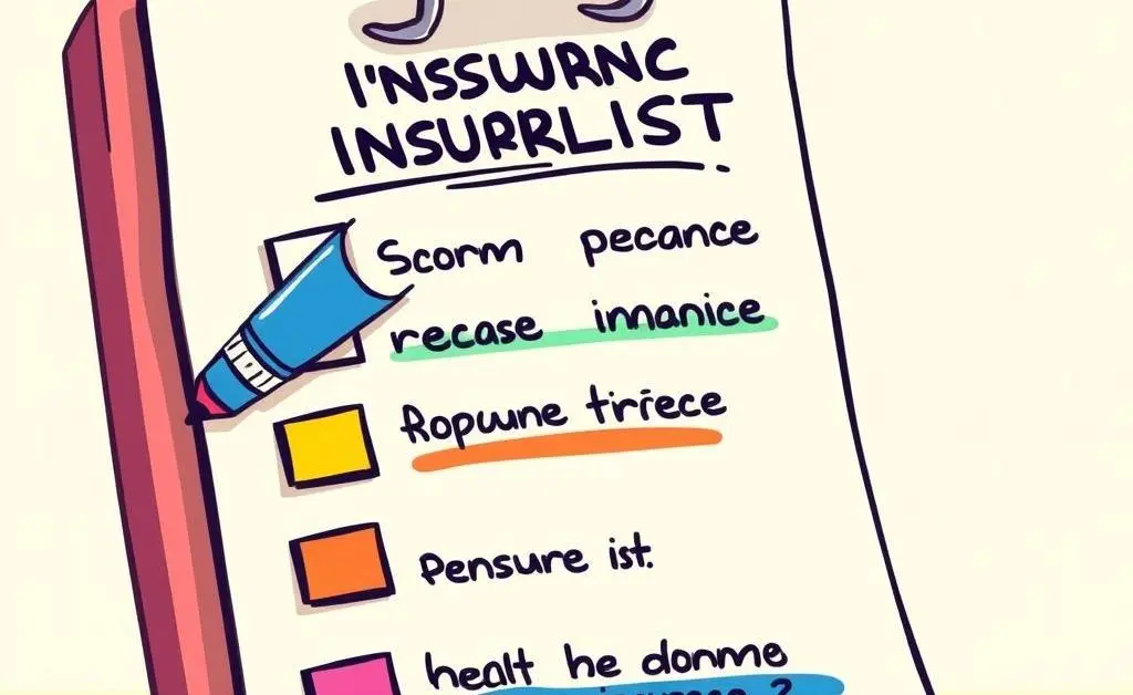 A checklist with a pen highlighting key insurance questions