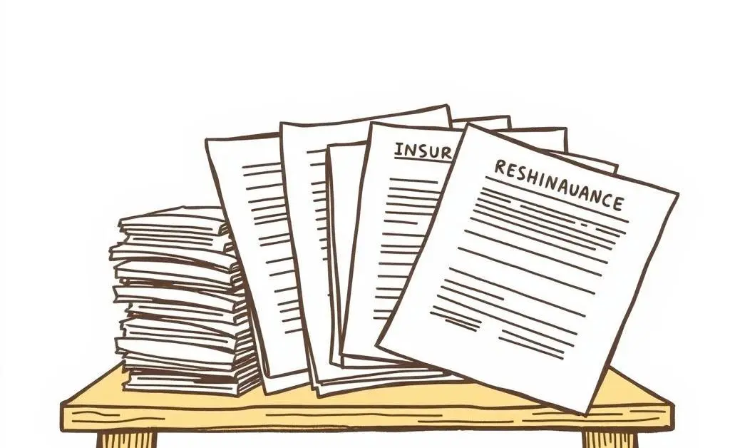Illustration of insurance documents on a desk
