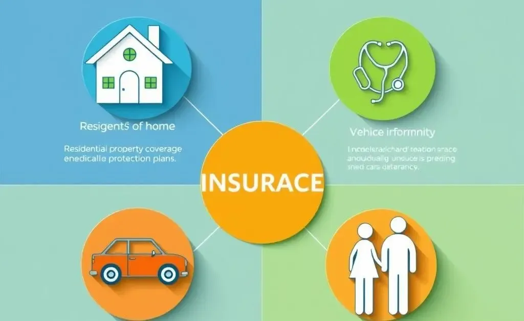 Infographic illustrating different types of insurance.