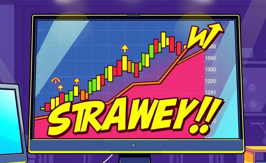 An interactive stock market chart on a computer screen.
