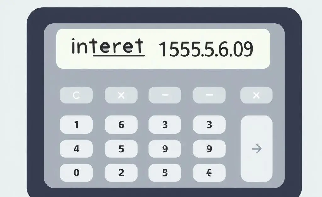Calculator displaying interest rates on the screen