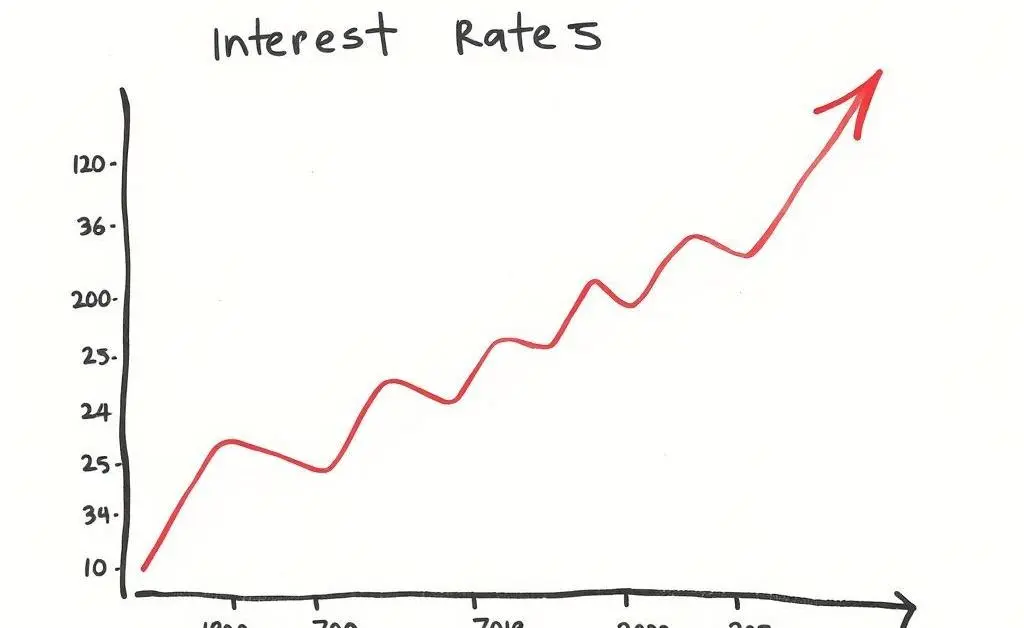 Interest rate graph illustrating fluctuations over time.