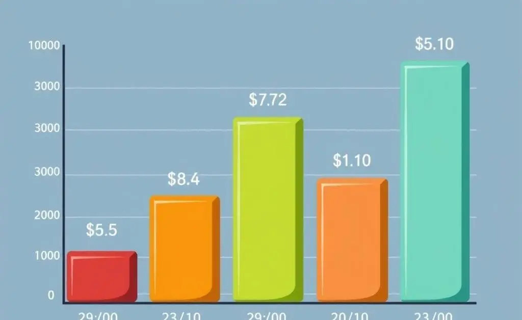 Illustration showing bar graph comparison of interest rates