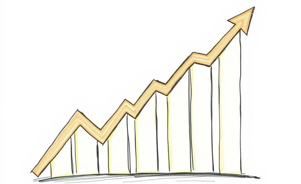 Conceptual drawing of interest rates rising and falling.
