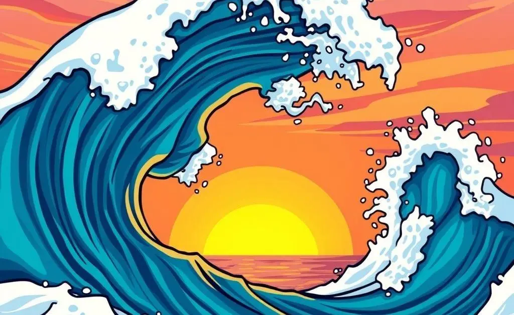 Waves symbolizing market swings