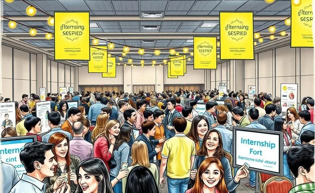 Illustration of people at a networking event