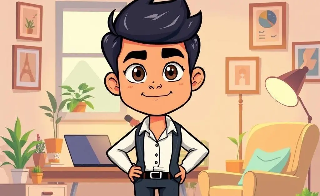 A person preparing for a job interview in a cozy room
