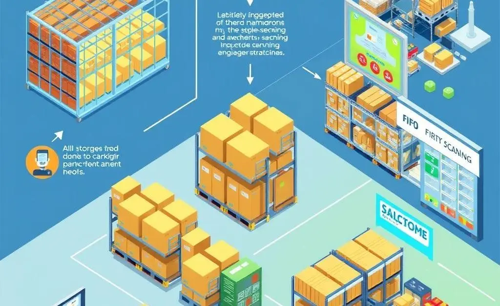 Illustration of different inventory organization methods