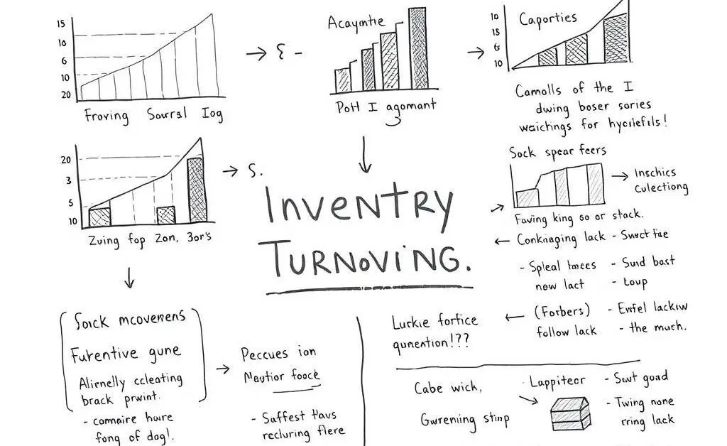 Hand-drawn diagram showing inventory turnover analysis