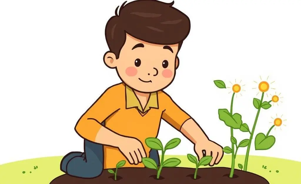 Cartoon of investing and growing savings