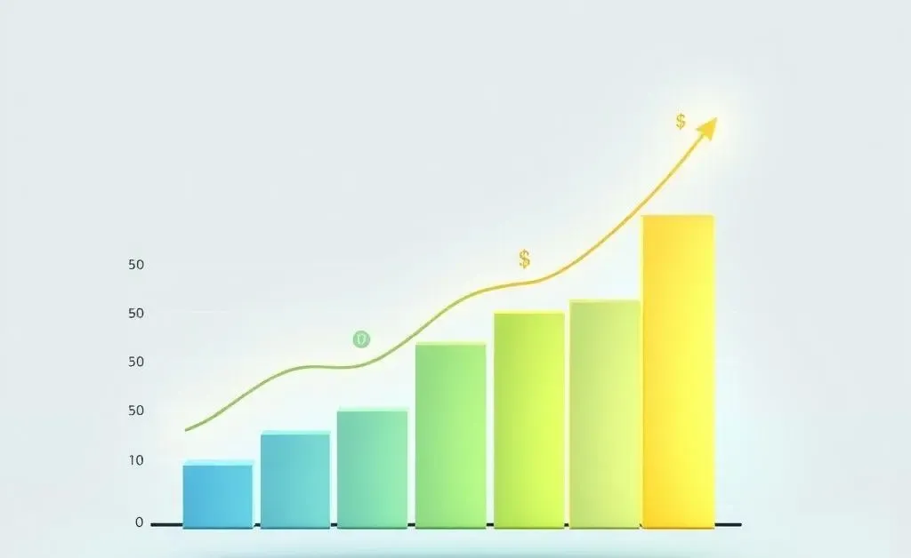 A clear chart illustrating a positive investment growth trend