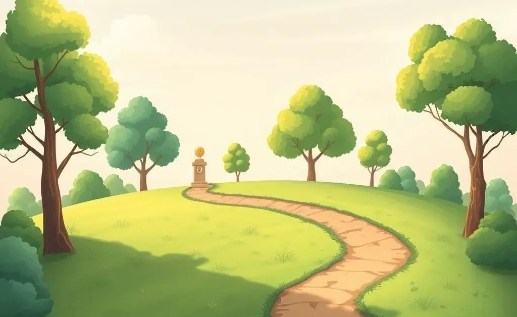 An illustrated path with milestones for a calm investment journey