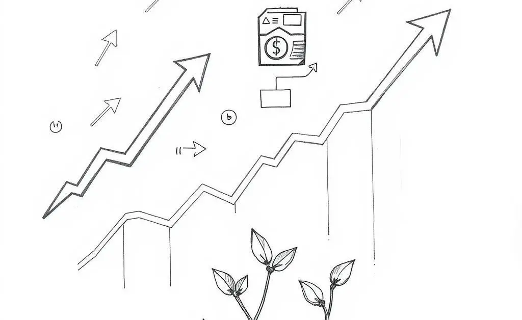 Hand-drawn image depicting basics of investing