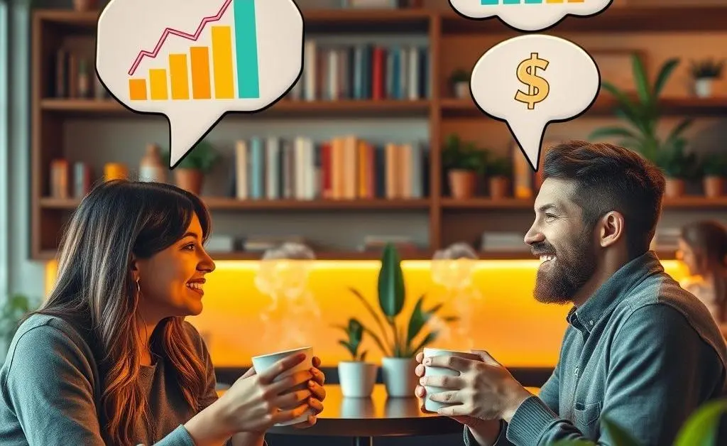 Friends discussing investments