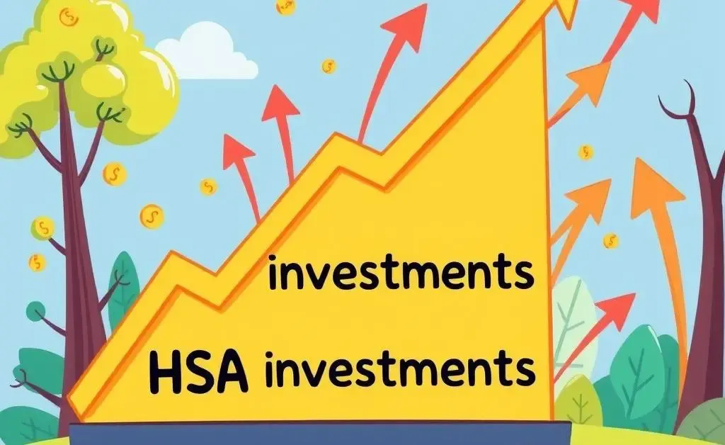 A cartoon graph with an upward trend labeled 'HSA Investments'.