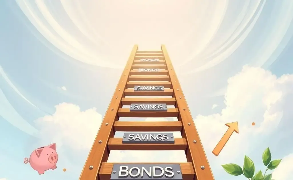 A ladder representing different investment types.