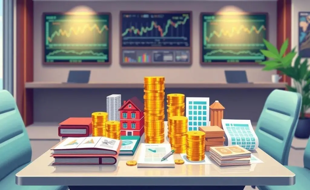 Table with various investment options including stocks and bonds