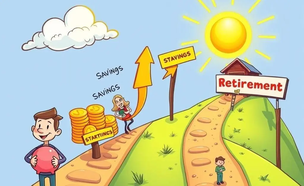 A cartoon-style roadmap showing the pathway of investment from beginner to expert
