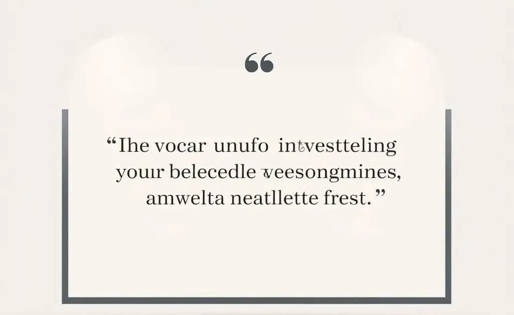 Visual representation of a wise investing quote on a minimalist background