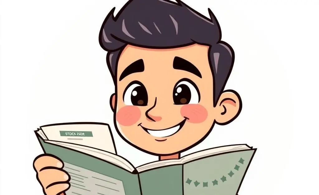 Person reviewing a stock portfolio confidently