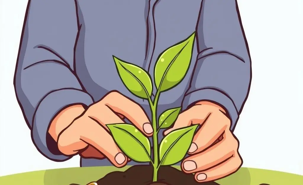 Person planting a monetary seed for growth