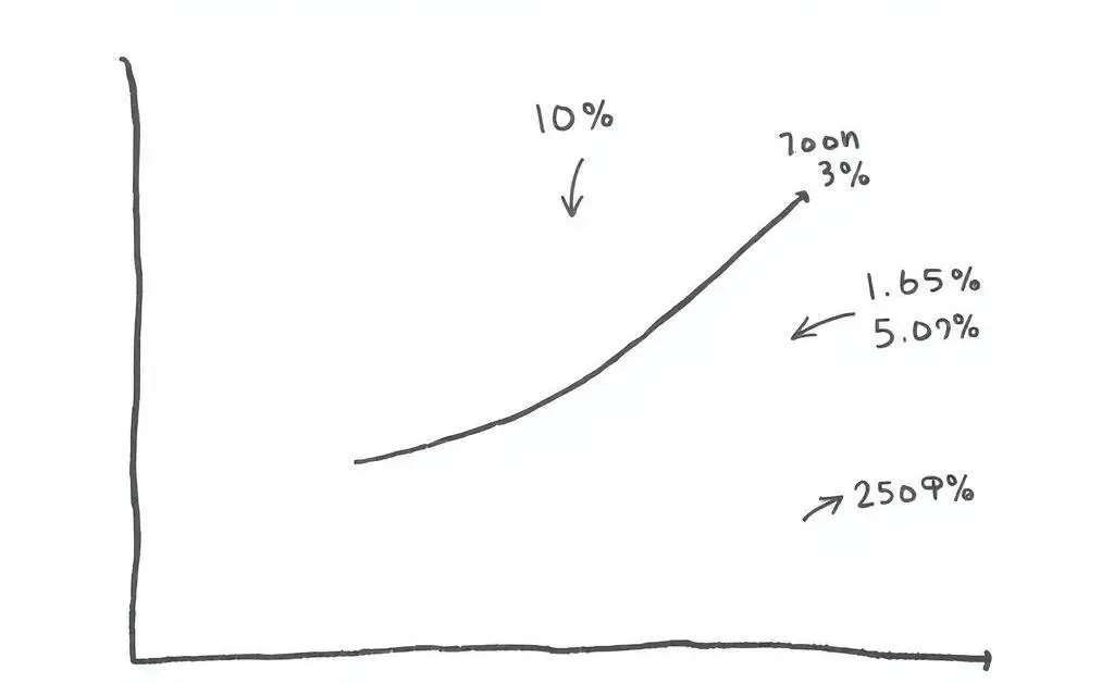 A hand-drawn investment chart.