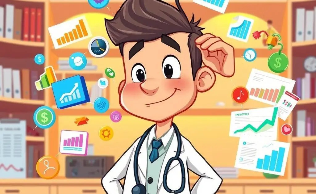 Doctor contemplating various investment choices