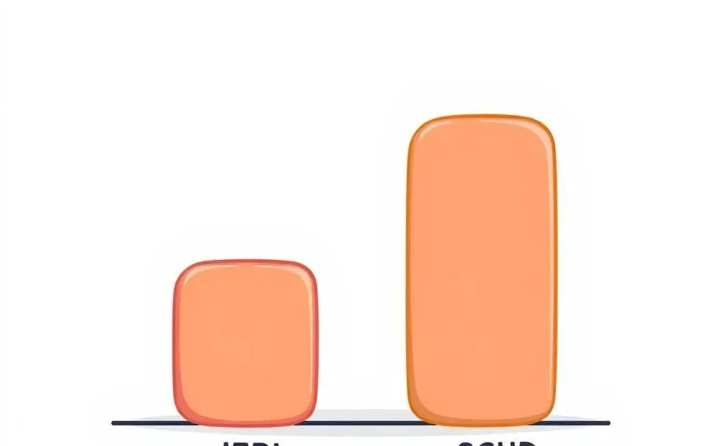 A clean, minimalist cartoon-style bar chart comparing JEPI and SCHD performance.