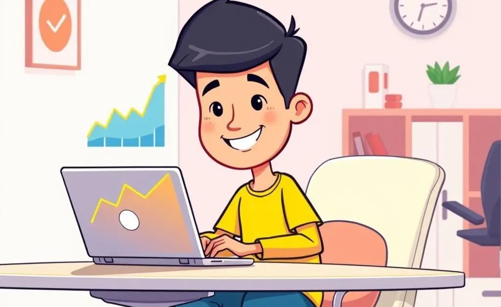 Person confidently navigating investments with a graph