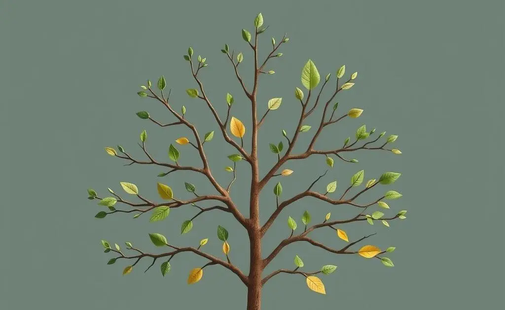 Minimalist image of a tree with different branches representing diversified investments