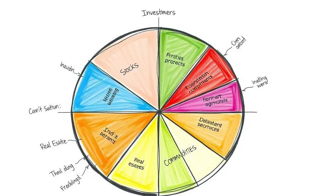A pie chart illustrating diversified investment strategies.