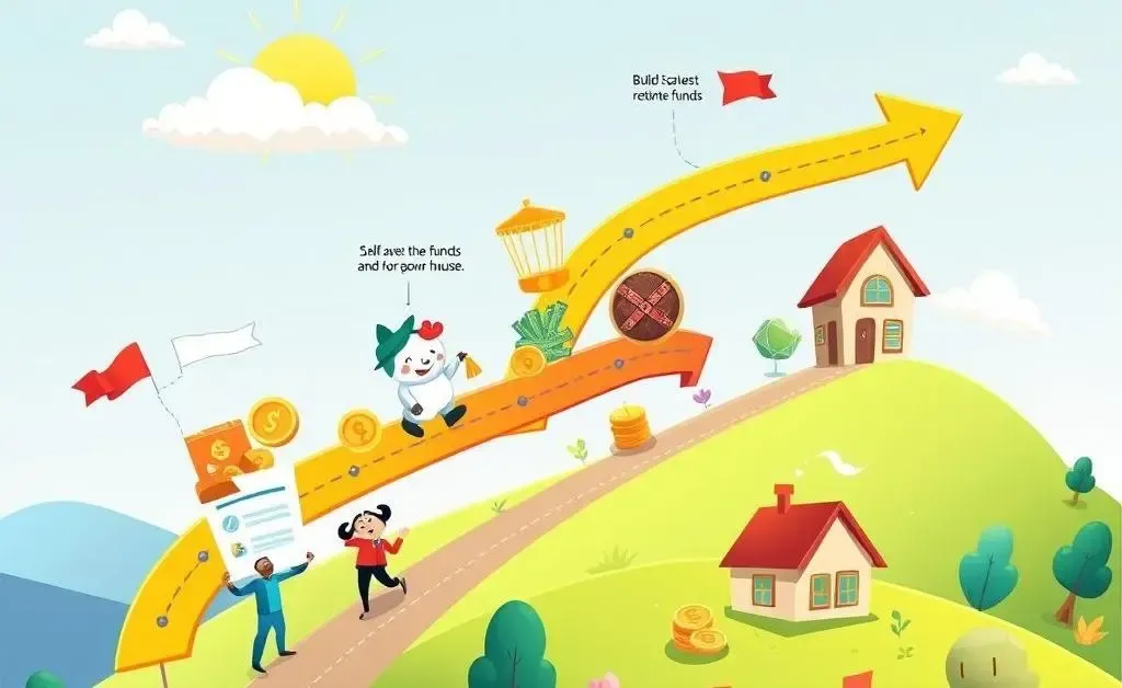 Timeline showing different investment goals.