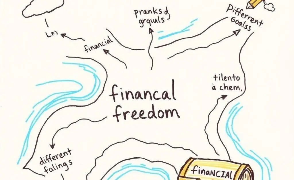 Hand-drawn map of financial goals
