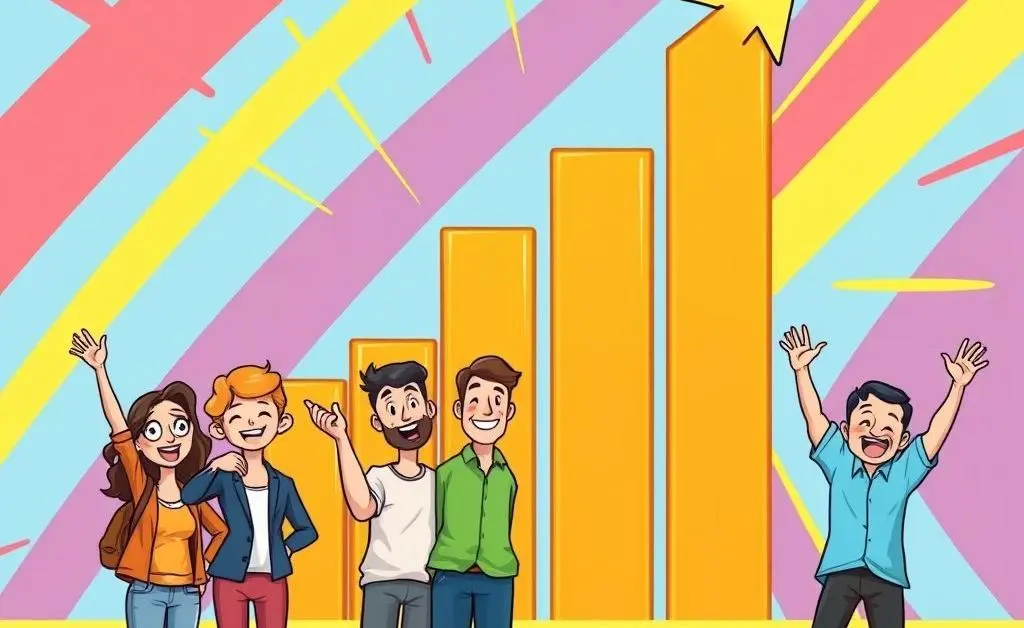 Bar graph showing investment growth over time.