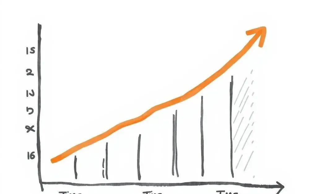 Investment growth chart illustration