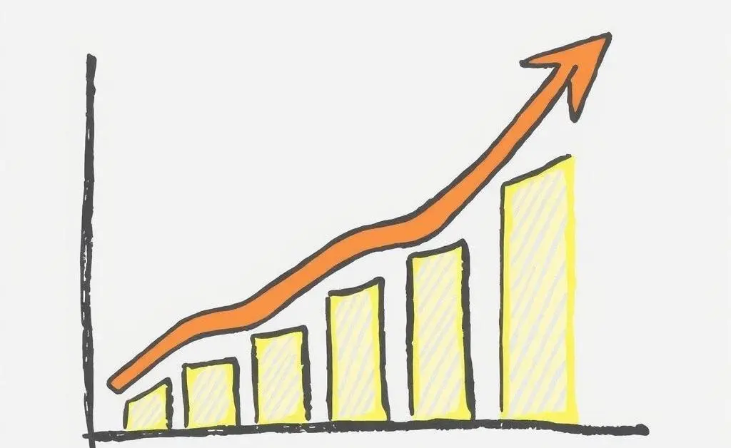 A chart showing investment growth