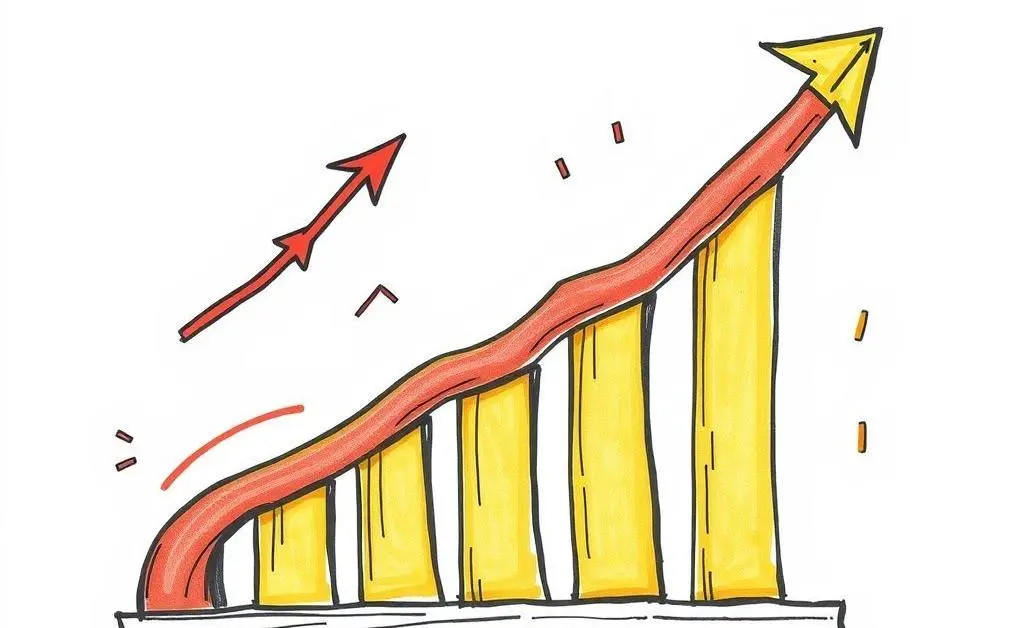 Dynamic growth chart illustrating investment growth.